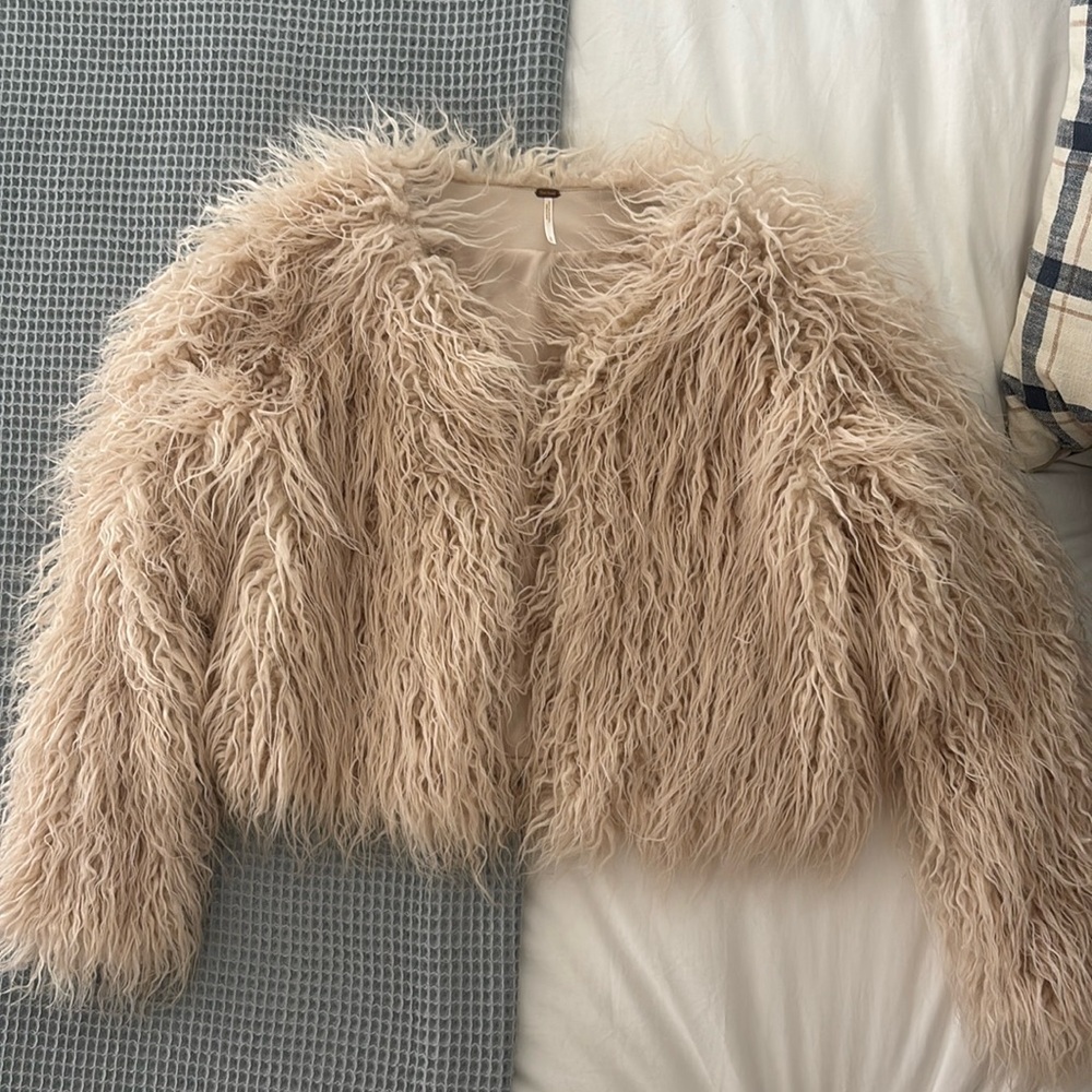 Free People Faux Fur Shag Jacket